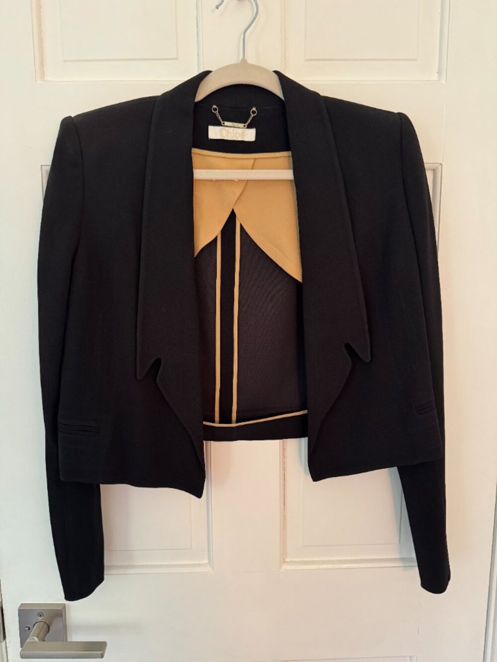 Chloé  Shawl Lapel Cropped Blazer
